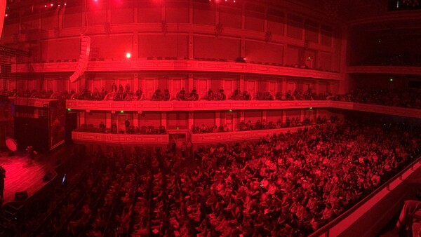 Photographer Turns Huge Symphony Hall Into Darkroom, Before Taking and Developing a Portrait on Stage