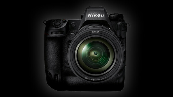 Nikon Z professional mirrorless camera with attached zoom lens, photographed against a dark background.