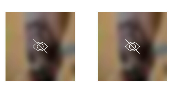 Eye icon with slash overlay symbol indicating hidden or disabled visibility.