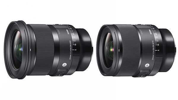 Two black wide-angle camera lenses shown side-by-side against a white background.