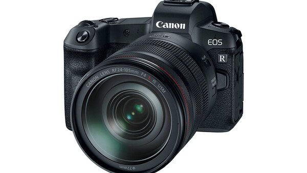 Canon EOS R mirrorless camera with RF 24-105mm f/4L IS USM lens attached.