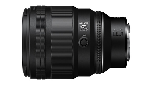 Nikon Z-mount S-series lens with focus ring and autofocus/manual switch visible on barrel.