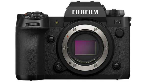 Fujifilm X-S5 mirrorless camera body front view showing sensor and lens mount.