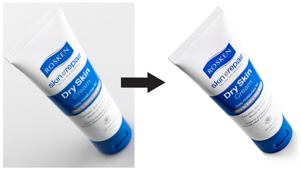 Tube of skincare product shown at two angles, demonstrating packaging design and label visibility from different perspectives.