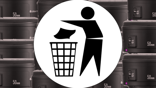 Illustration of a stick figure throwing crumpled paper into a trash bin.