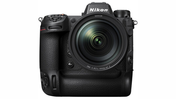 Nikon Z9 mirrorless camera with attached battery grip and standard lens kit, front-facing view.