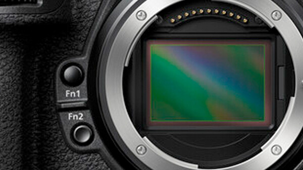 Camera sensor showing dust spots and color cast visible on the mirror and sensor surface.