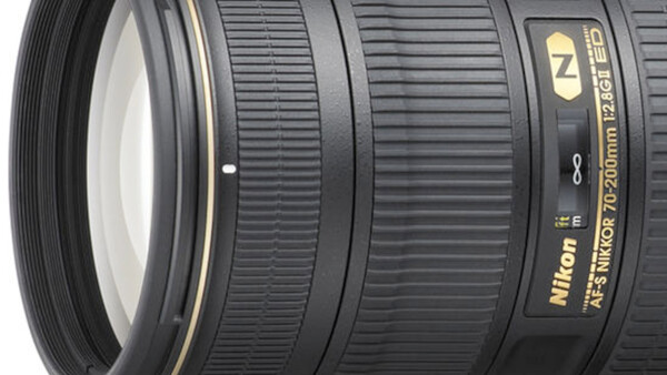 Nikon AF-S 24-70mm f/2.8G telephoto zoom lens with gold lettering and ribbed focus ring.