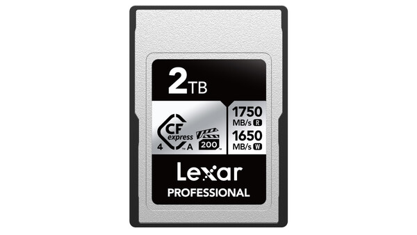 Lexar Professional 2TB CFexpress Type B memory card with 1750 MB/s read and 1650 MB/s write speeds.