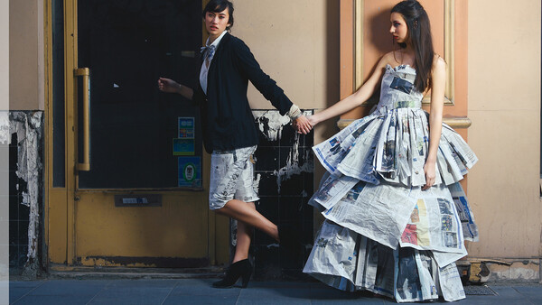 Youness Valo Bouslame Shoots Paper Dresses
