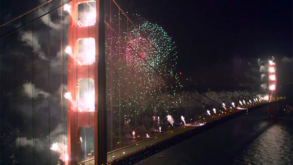 Timelapse Of Golden Gate Bridge's 75th Anniversary Fireworks Show