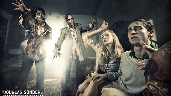 Here Come The Halloween Zombies - Photoshoot With Lighting Diagram