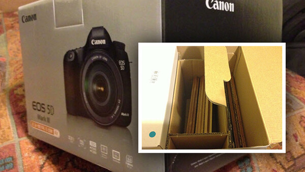 New 5D Mark III Box Arrives Full of Laminate Flooring, No Camera 