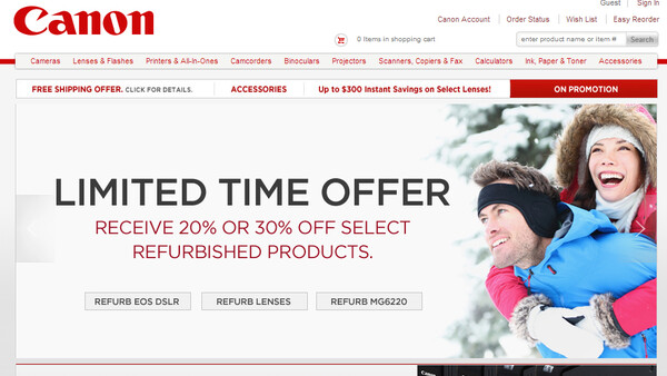 Act Fast: Canon Offering 20-30% off Select Refurb Gear