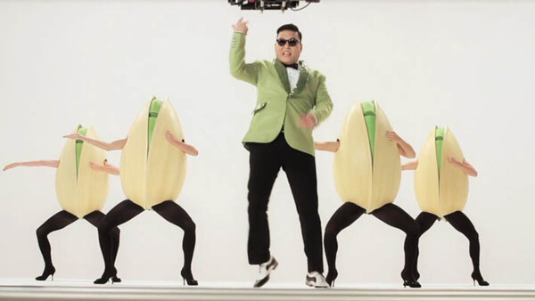 BTS of the Pistachio Super Bowl Ad Performed by PSY