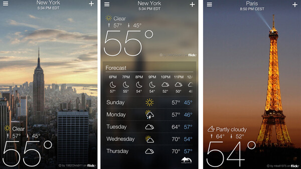 Yahoo's New Weather App is Beautiful Thanks to Flickr