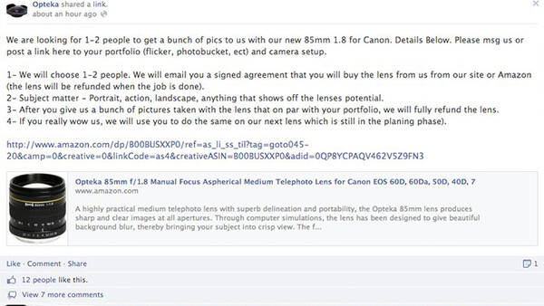 What Do You Think About Opteka's Recent Offer To Photographers? 