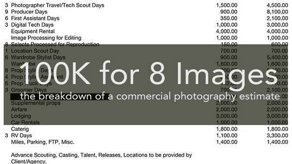 The Anatomy of a $100K Commercial Photography Estimate
