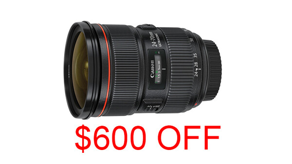 Get $600 Off the Canon 24-70mm f/2.8 L II Through January 4