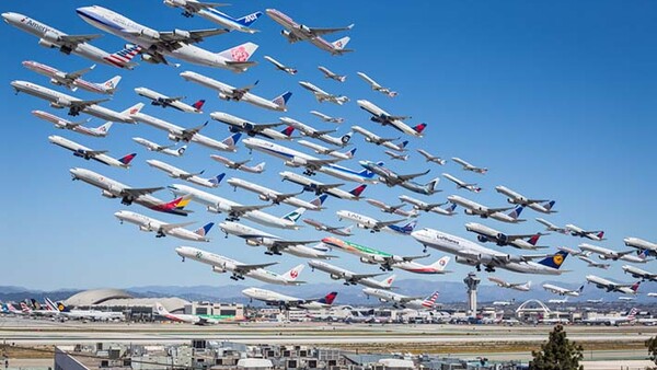 How I Photographed 'Wake Turbulence:' Eight Hours Of Airplane Takeoffs In One Shot