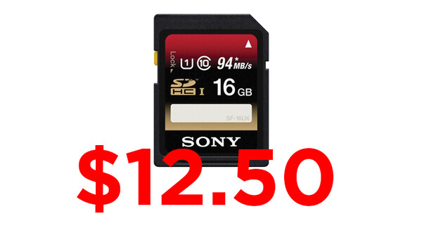 Deal: Sony 16GB SDHC Class-10 Memory Card for $12.50