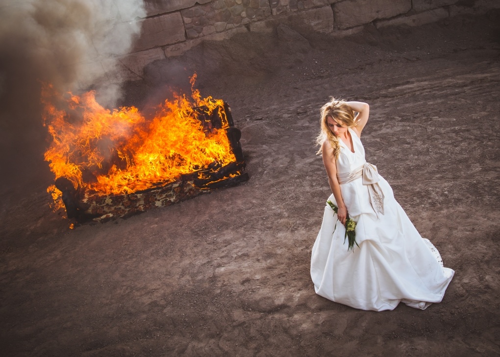 Photographer Burns Couch with a Bride on It Bringing Attention