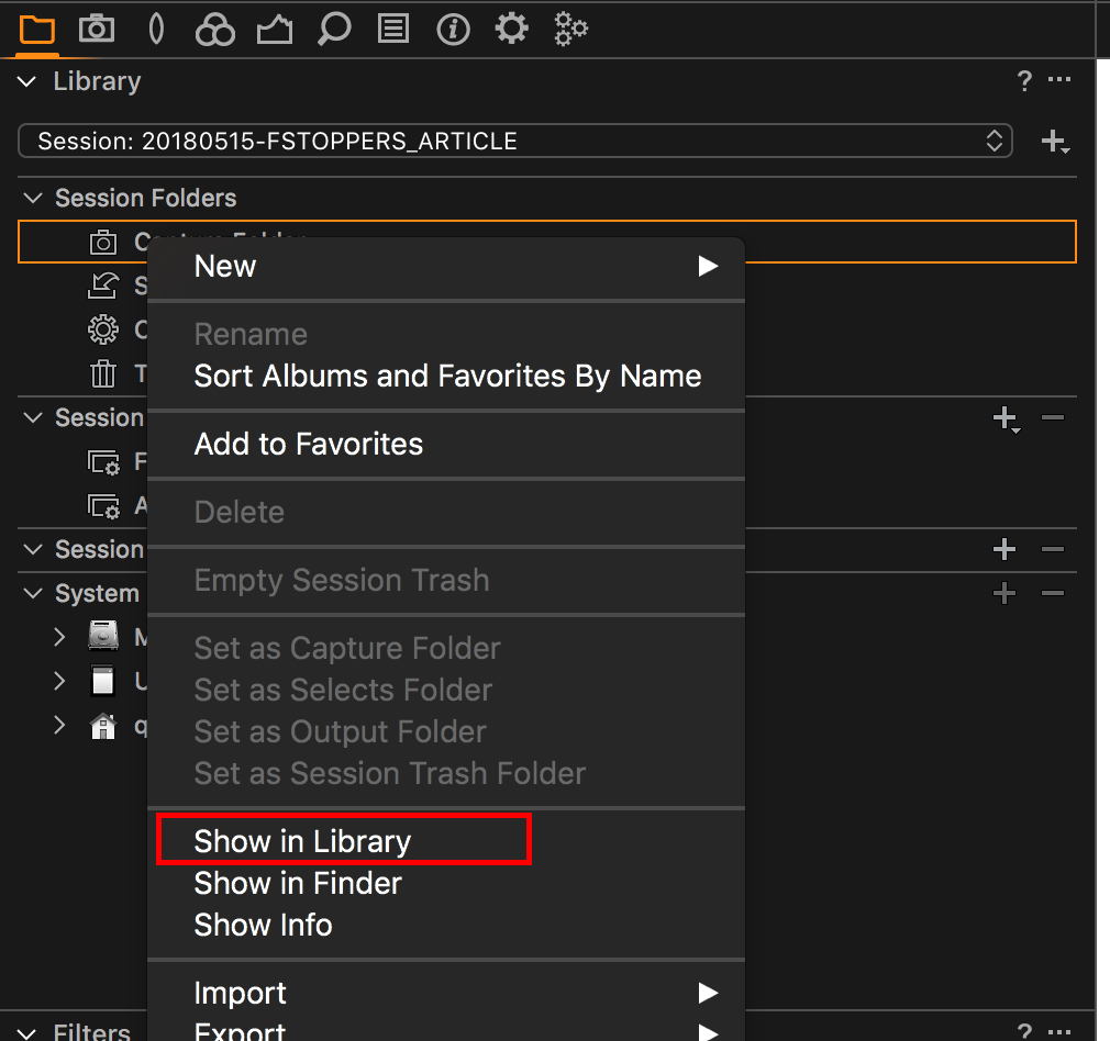 presets for tethered shooting capture one