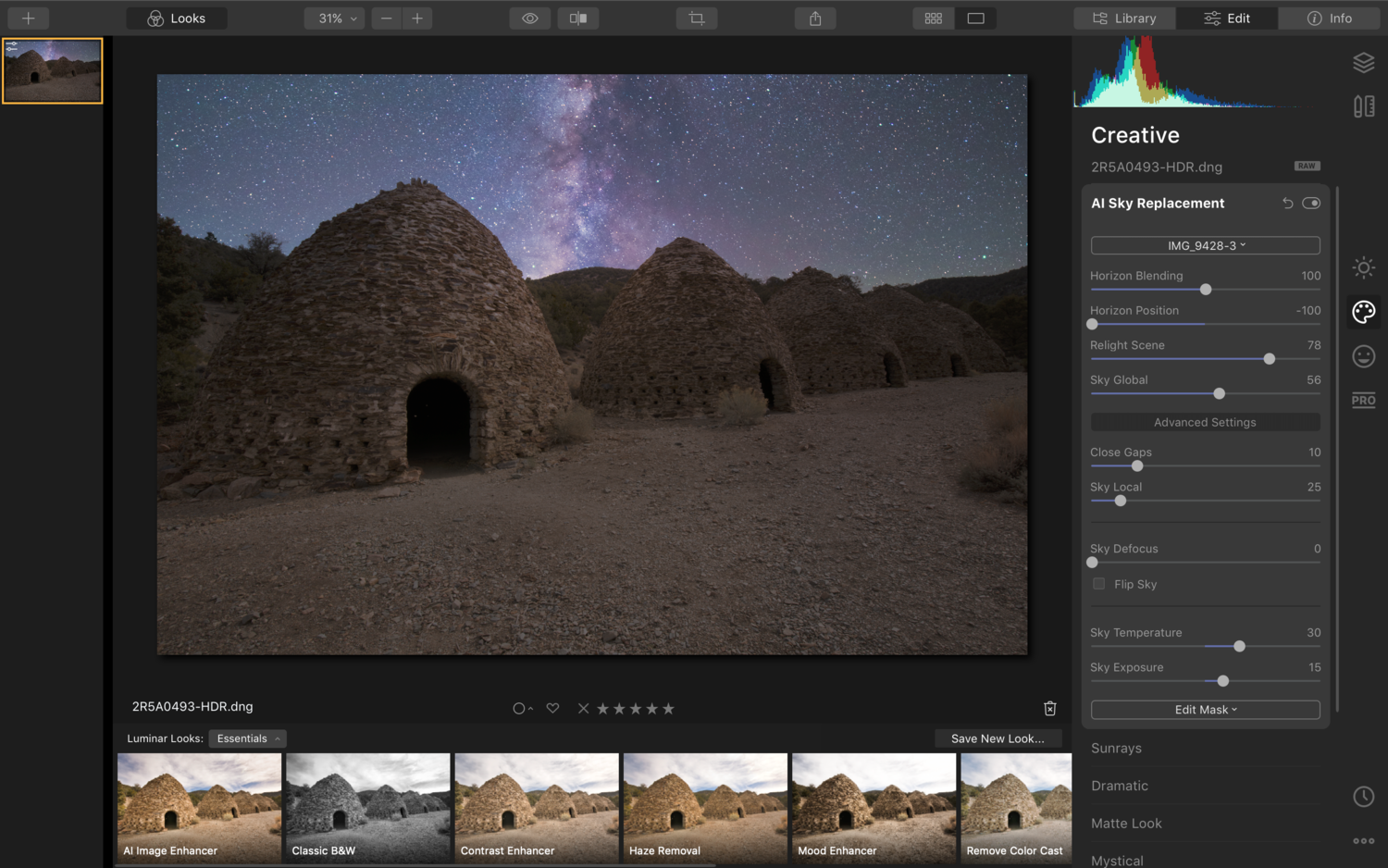 luminar 4 sky packs