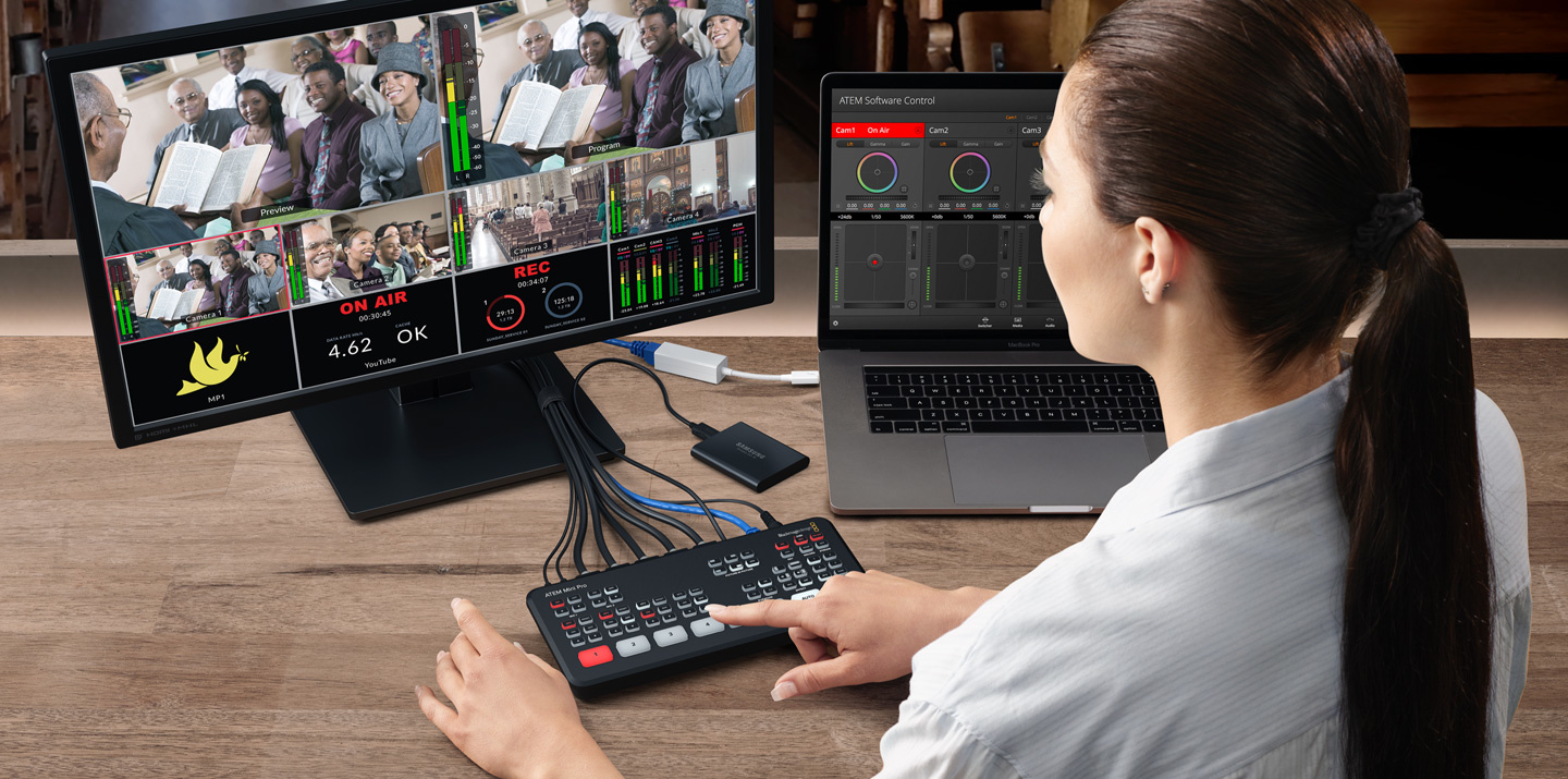 blackmagic design atem mini pro hdmi live stream switcher