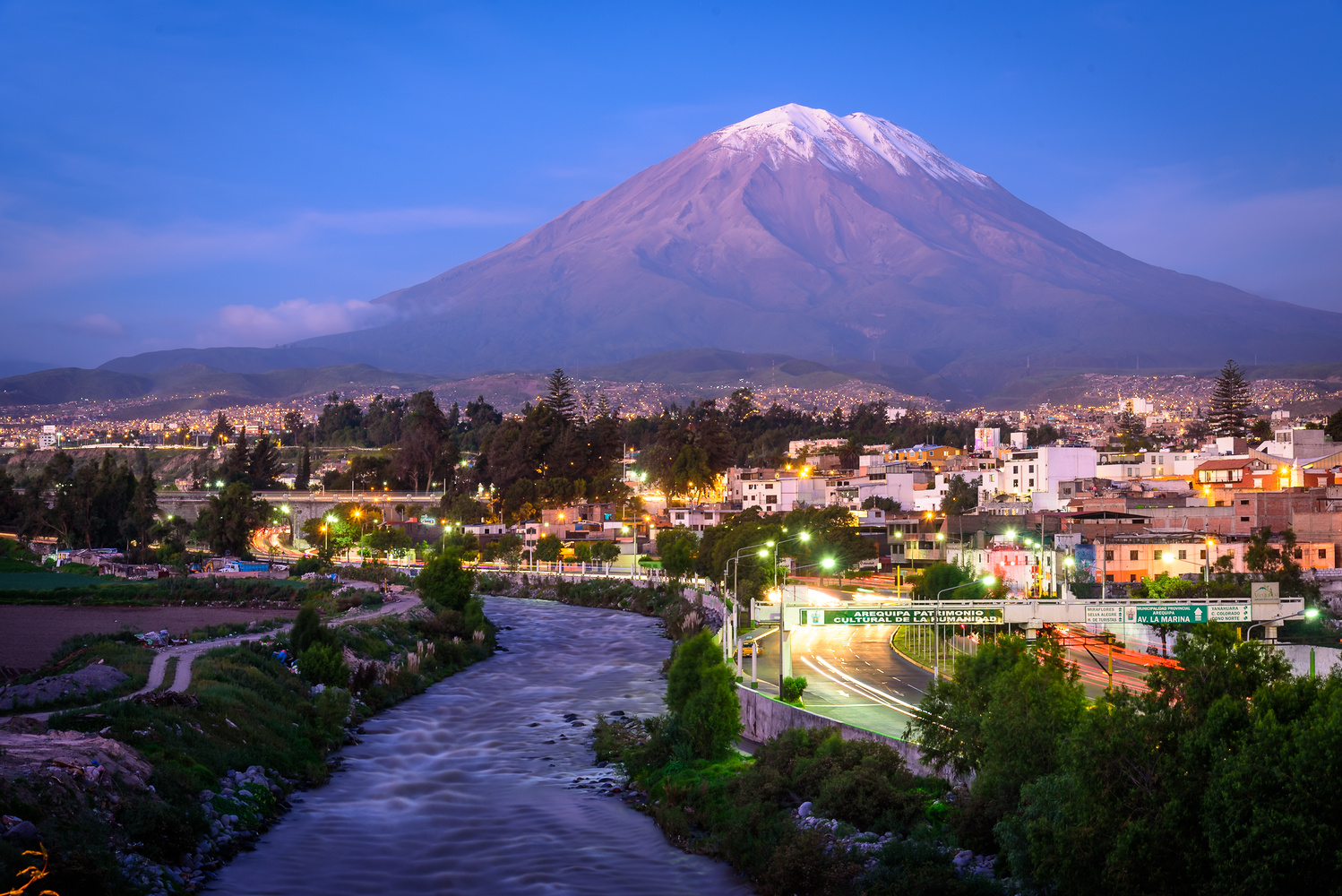 View El Misty volcano as seen from Arequipa, Peru by Raj Passy