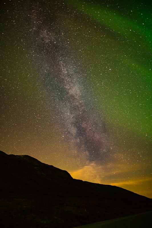 View Aurora Borealis and the Milk Way Norway by Åsmund Johansen