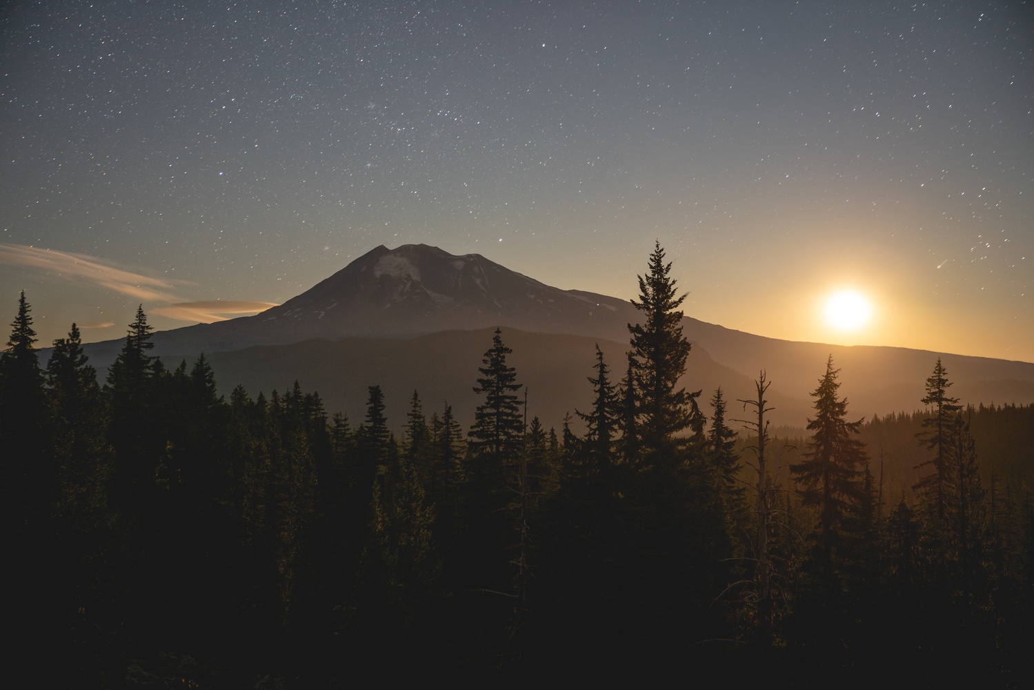 View Moonrise over Mt. Adams by Lance Dawkins