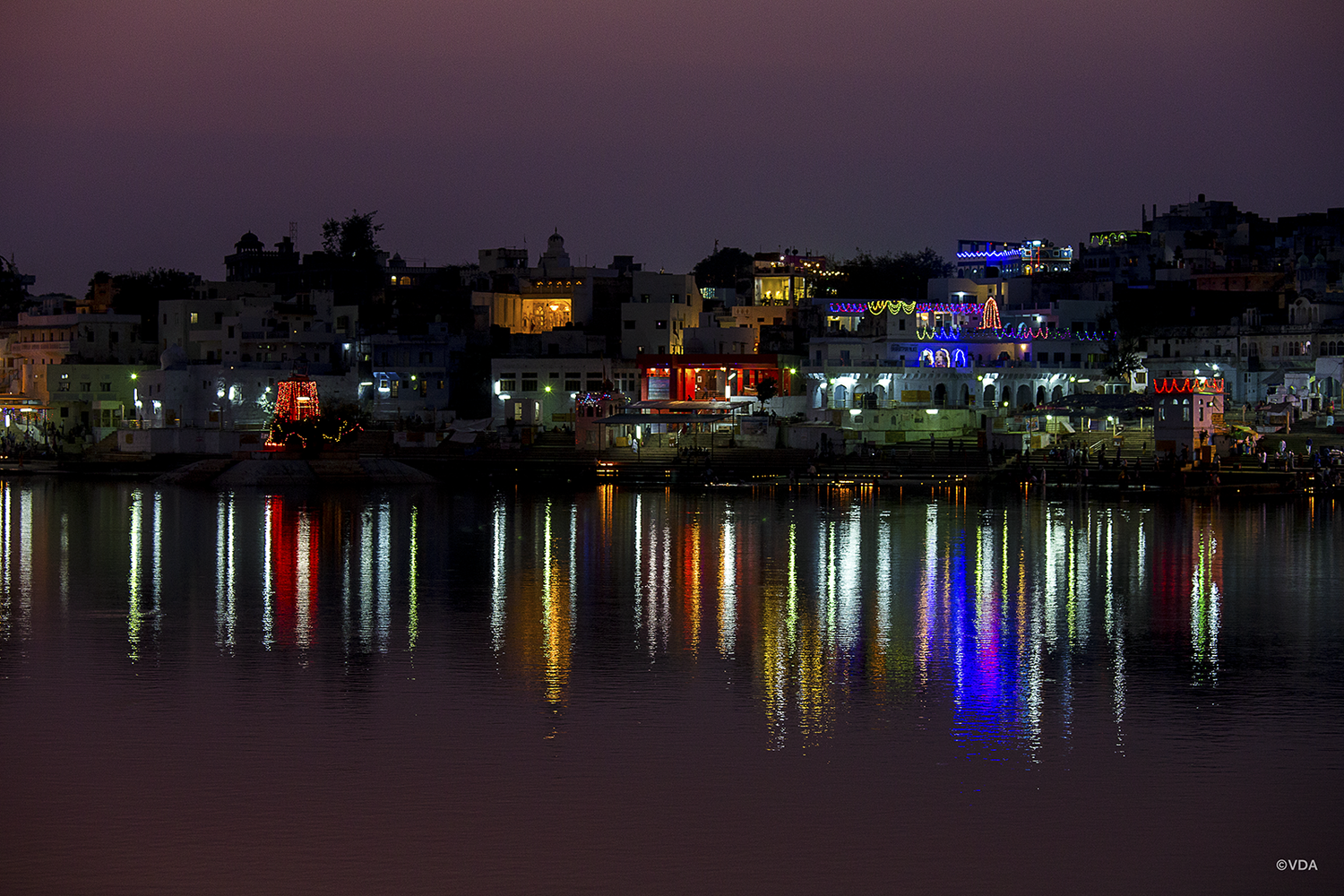 View Pushkar by night by Olivier VAN-DEN-ABEELE