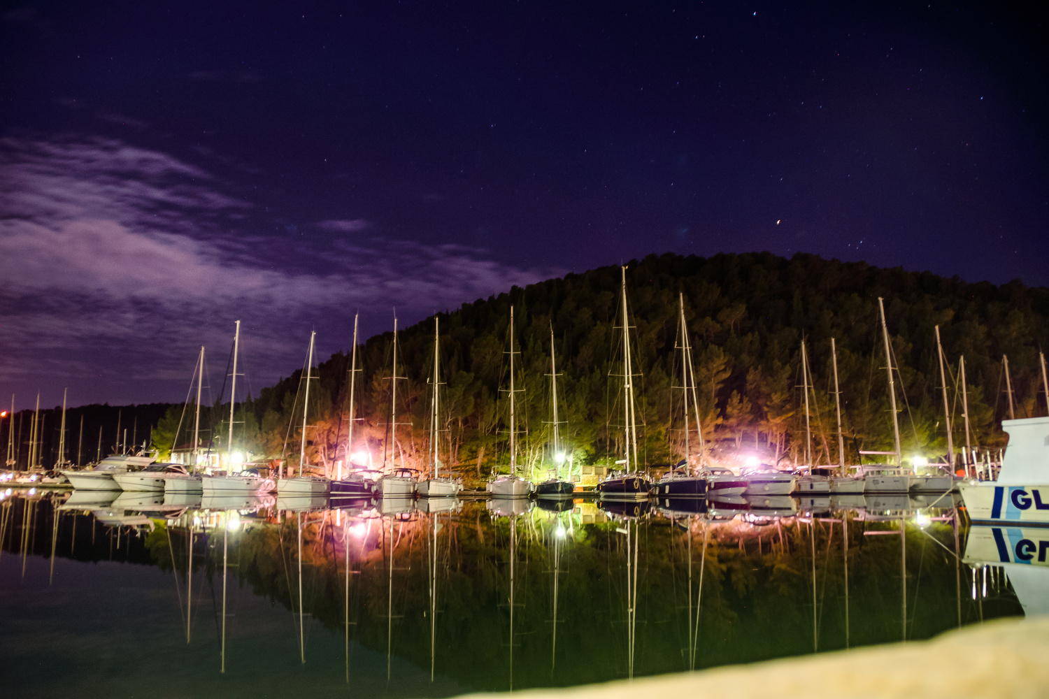 View Long Exposure boat harbour, Croatia by Michael Scott