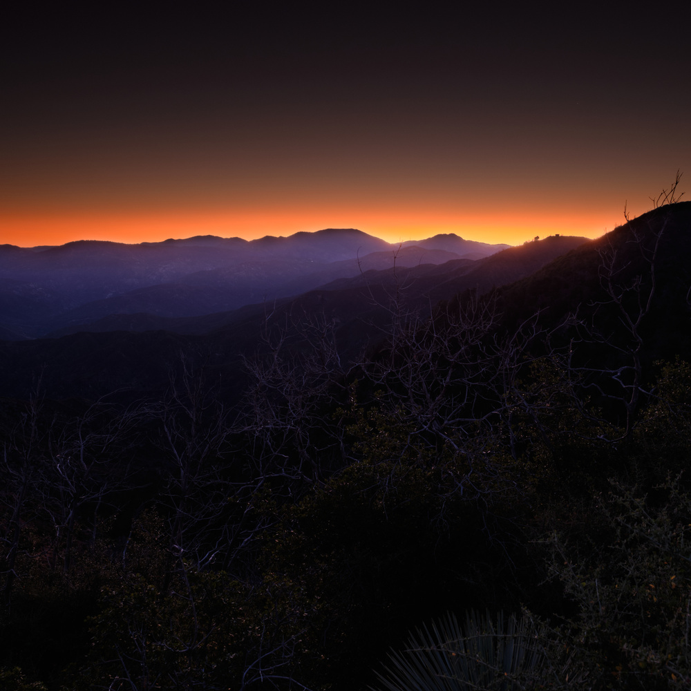 View Frist Light over San Gabriel Mountains by Julio Rodriguez
