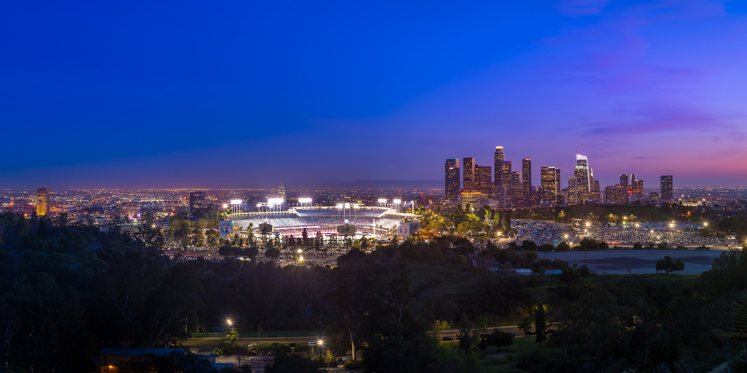 View Dodgers Stadium + DTLA (Panorama) by Chen Guo