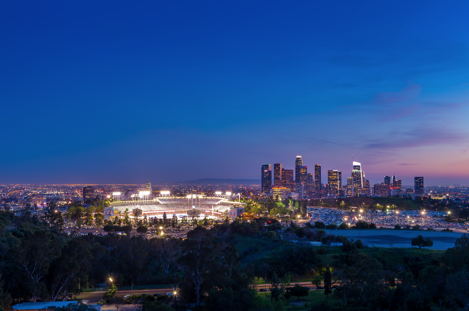 View Dodger Stadium + DTLA by Chen Guo