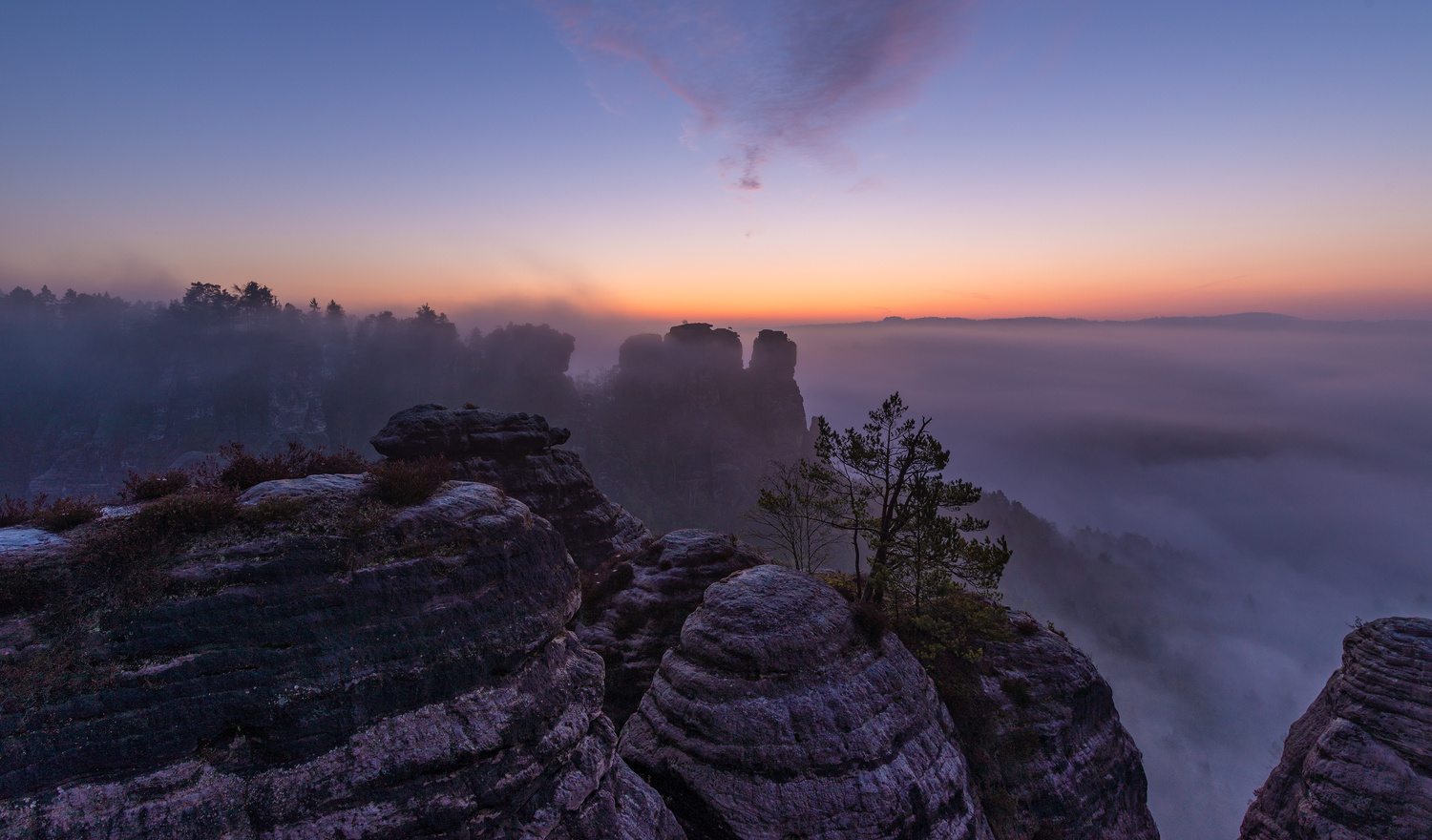 View Bastei view on the "little goose" by Thorsten Wege