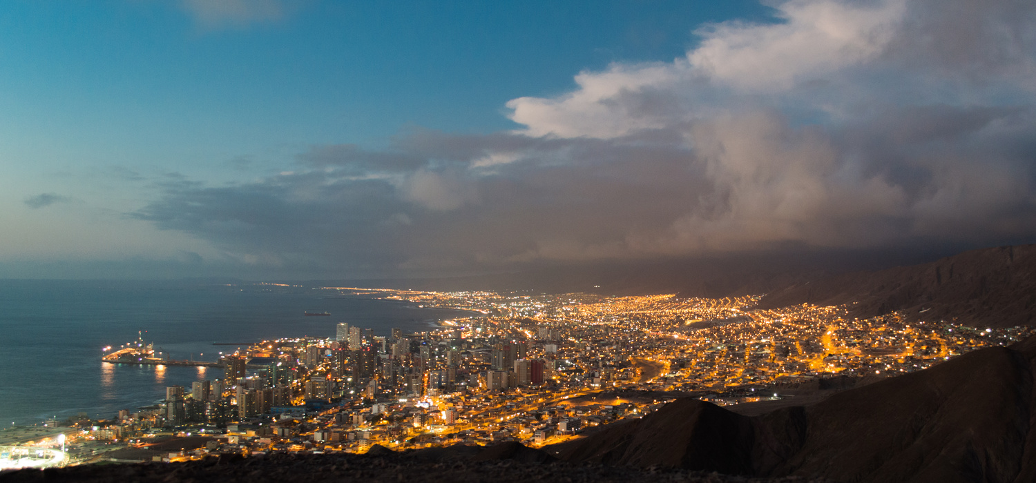 View Antofagasta at dusk by Eduardo Perez