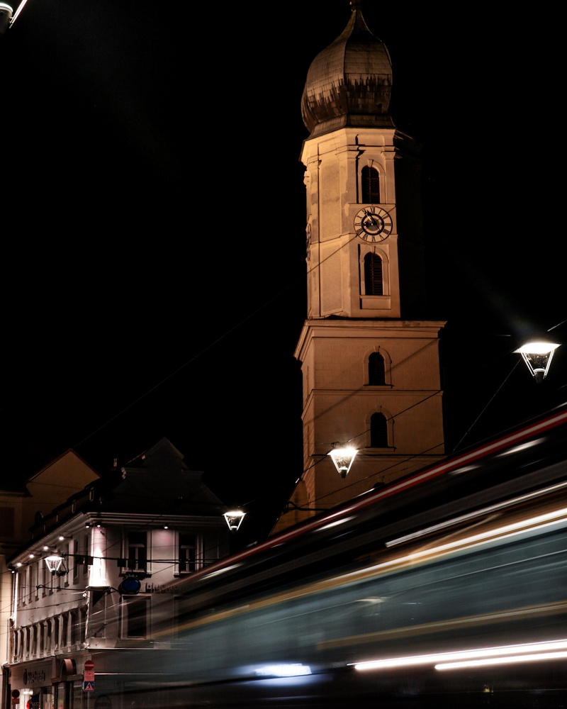 View Nighttime Tram by Michael Steiner