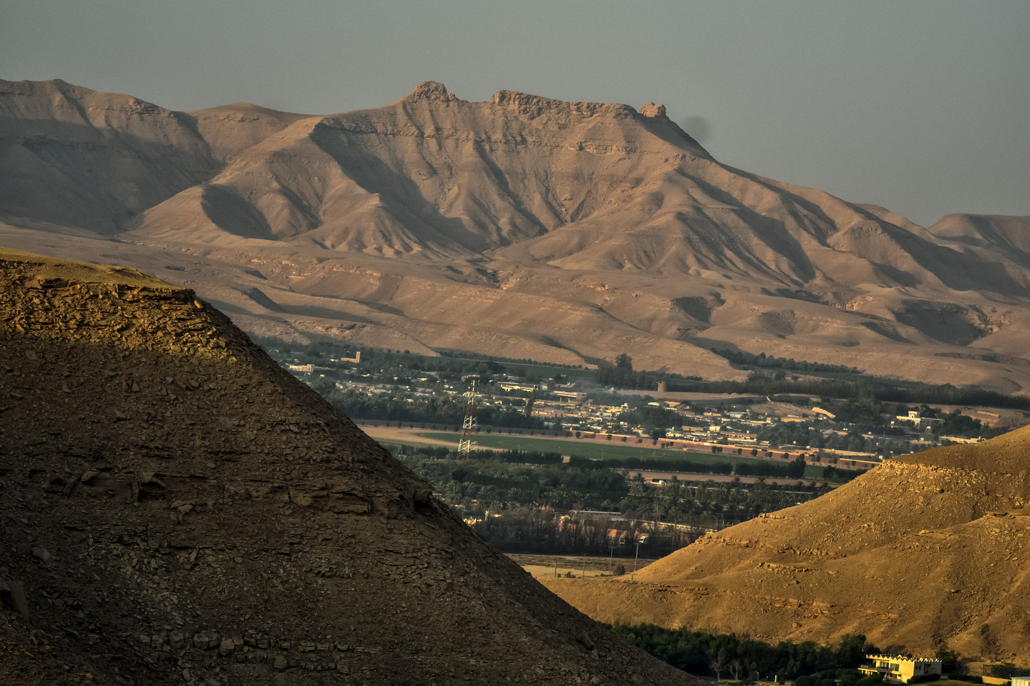 View town in mountain valley by mrugesh vyas