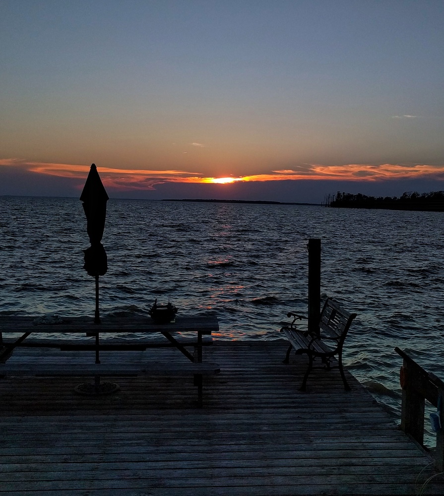 View sunset at albemarle sound by Ron DesGroseilliers Jr.