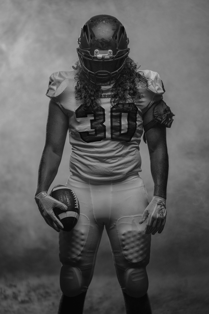 Football senior fog machine Dan Rowe on Fstoppers