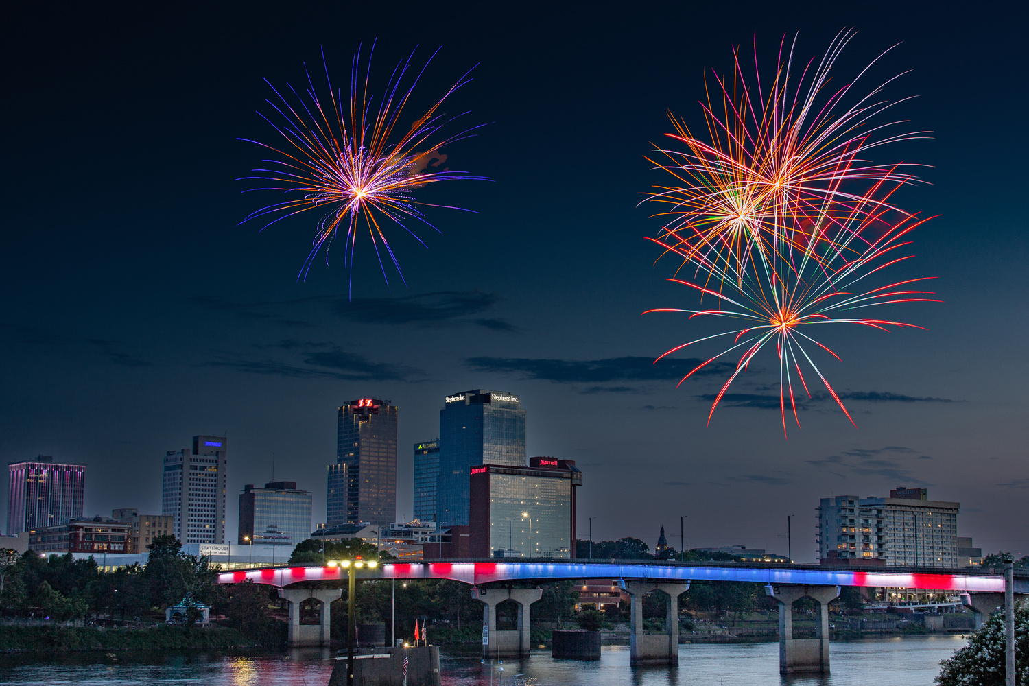 View Little Rock Fireworks by Marcus Lowe