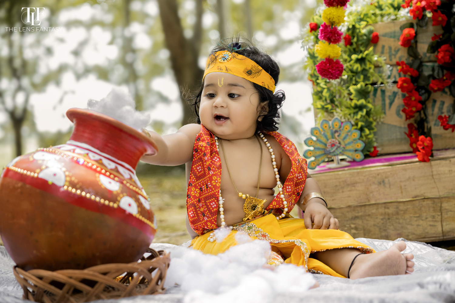 View Krishna Theme baby photoshoot by The Lens Fantasy Photography by The lens Fantasy Photography