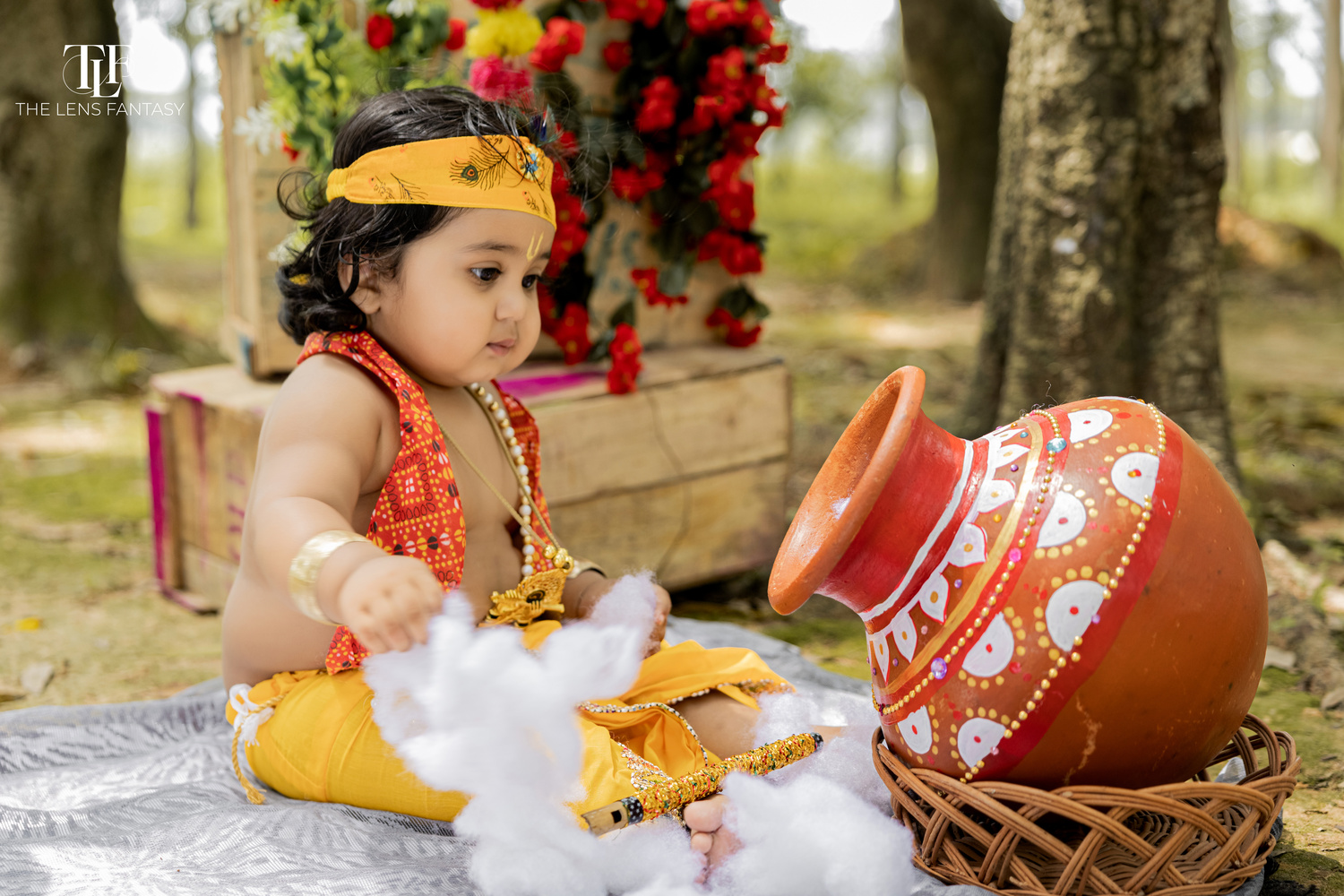 View Krishna Theme baby photoshoot by The Lens Fantasy Photography by The lens Fantasy Photography