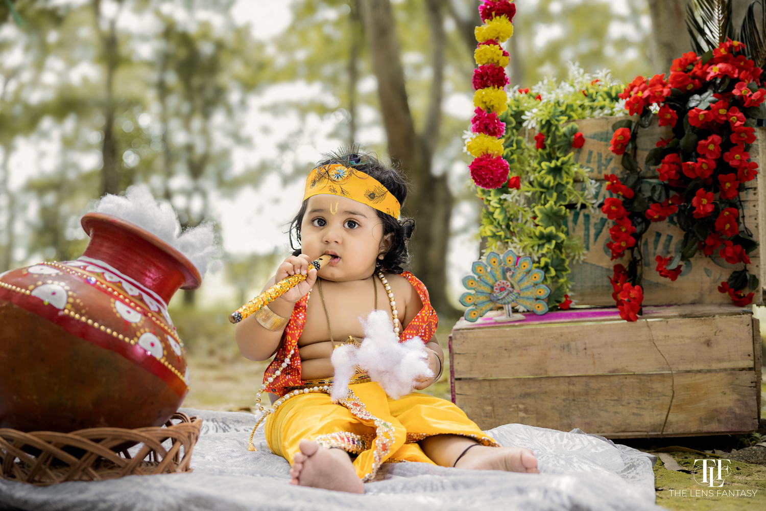 View Krishna Theme baby photoshoot by The Lens Fantasy Photography by The lens Fantasy Photography