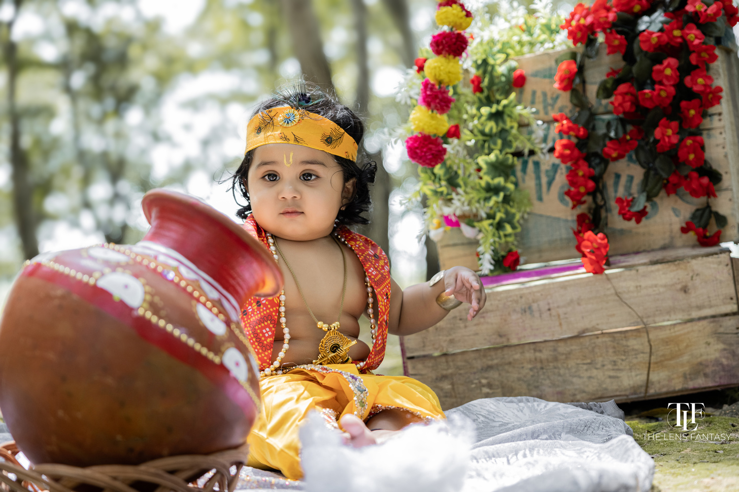 View Krishna Theme baby photoshoot by The Lens Fantasy Photography by The lens Fantasy Photography