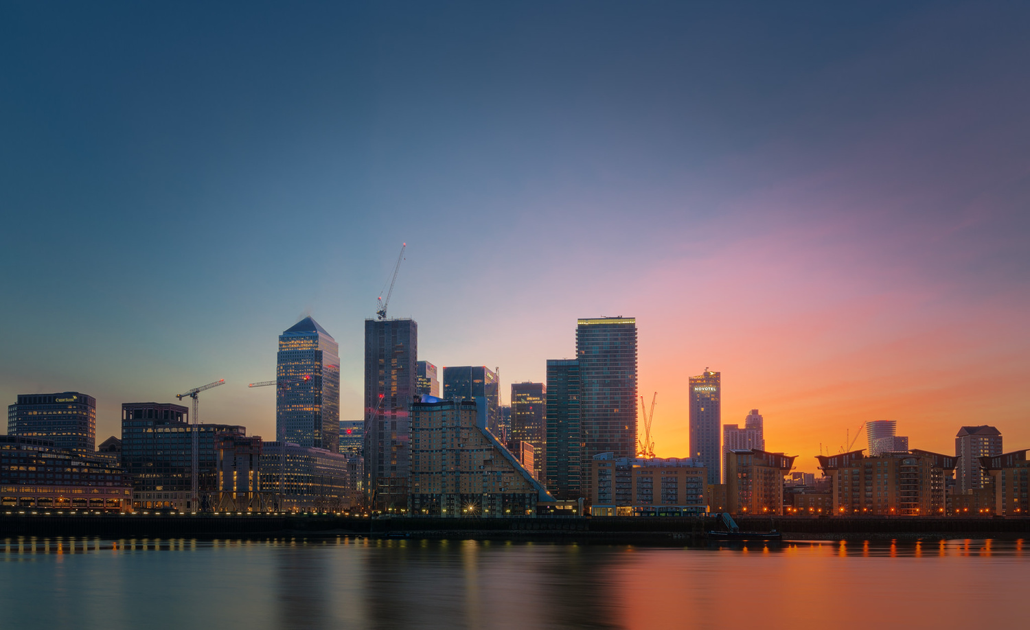 View Canary Wharf sunrise by Kaspars Ciematnieks