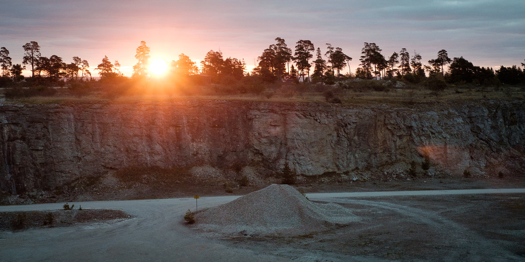 View Sunrise over an old quarry by Theo Hultberg